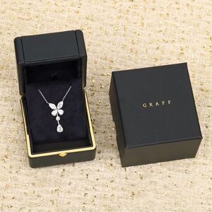 Graff White Diamond Floral Drop Necklace - White